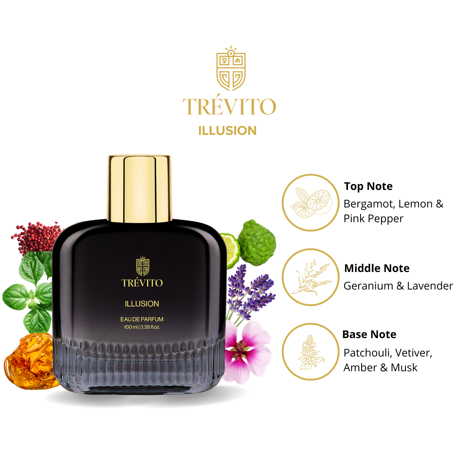 TRÉVITO Illusion  Perfume For Men (EDP) 100ml