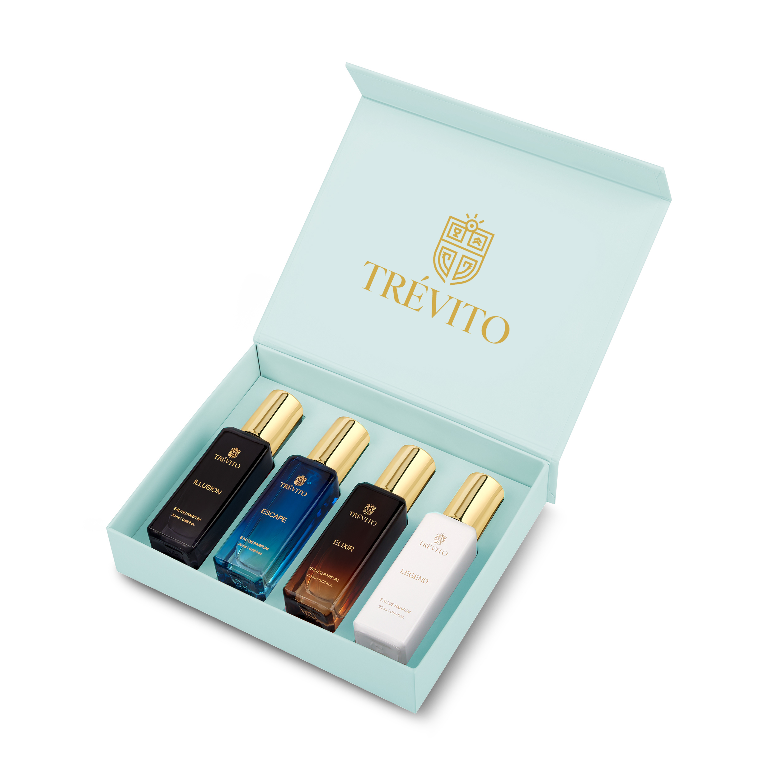 TRÉVITO Luxury Perfume Gift Set for Men, 4X20ml EDP