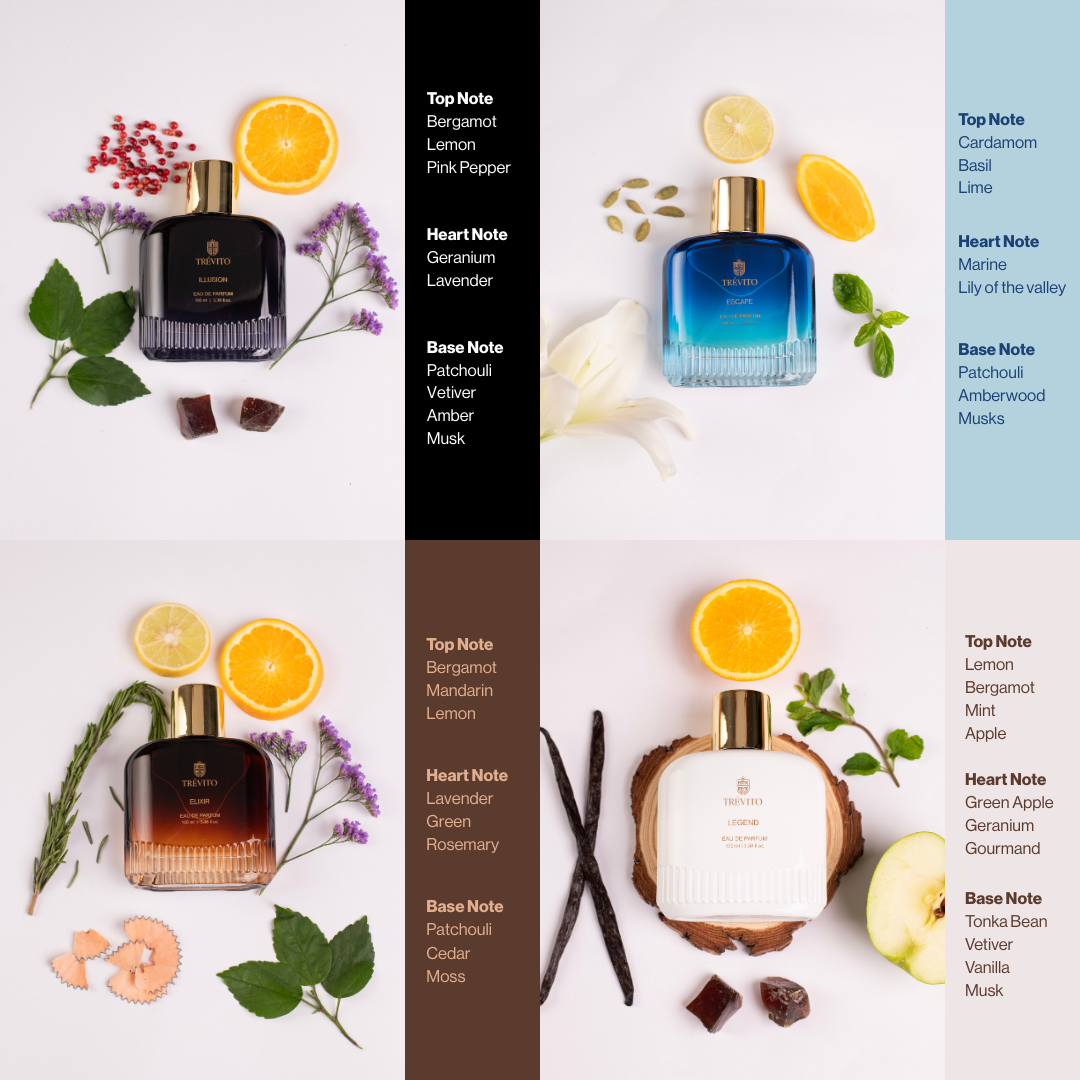 TRÉVITO Luxury Perfume Gift Set for Men, 4X20ml EDP