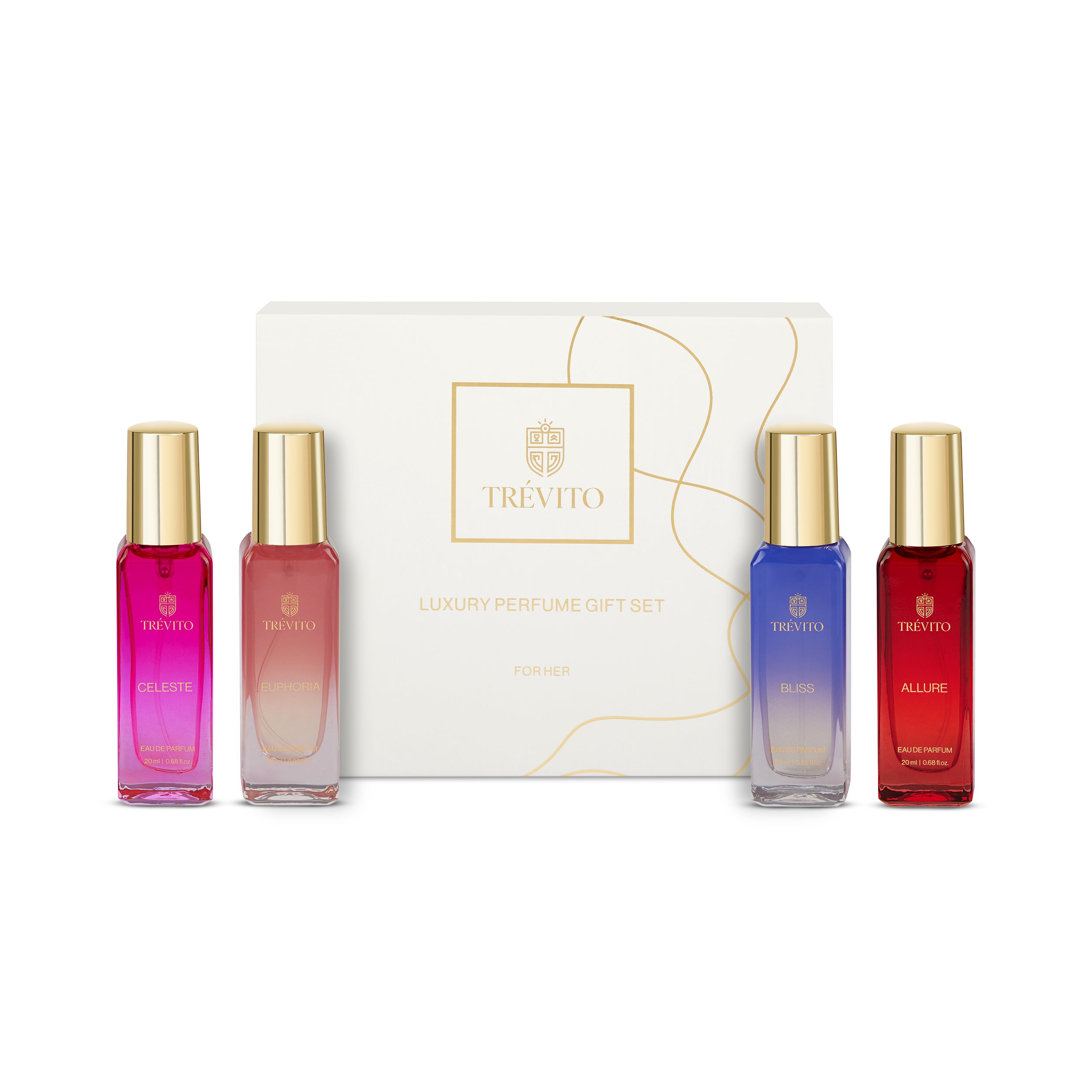 TRÉVITO Luxury Perfume Gift Set for Women, 4X20ml EDP